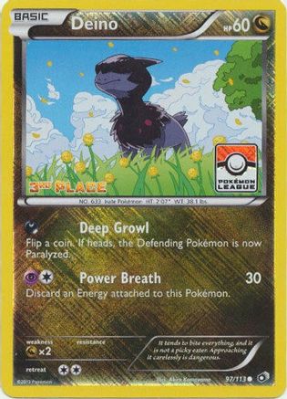 Deino (Pokemon League) [3rd Place] (97) Reverse Holofoil - Legendary Treasures