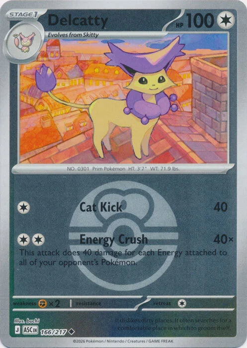 Delcatty (Love Ball) (166) Reverse Holofoil - Ascended Heroes