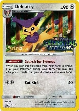 Delcatty (Prerelease) [Staff] (SM132) Holofoil - Black Star Promos