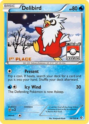 Delibird (Pokemon League) [1st Place] (38) Reverse Holofoil - Boundaries Crossed