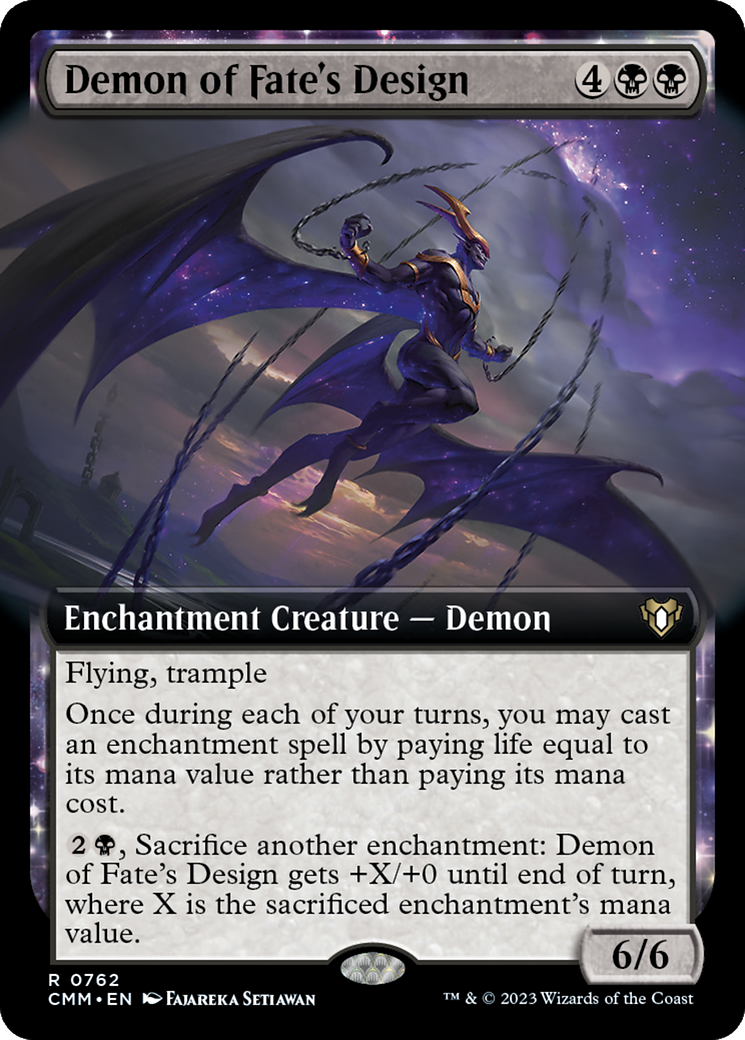 Demon of Fate's Design (Extended Art) (762) - Commander Masters