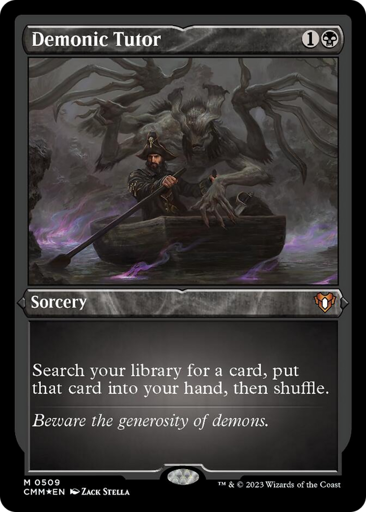 Demonic Tutor (509) Etched Foil - Commander Masters