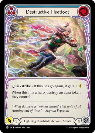 Destructive Fleetfoot (Blue) (OMN064) Rainbow Foil - Omens of the Third Age