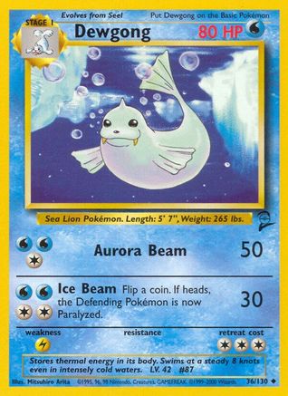Dewgong (36) - Base Set 2