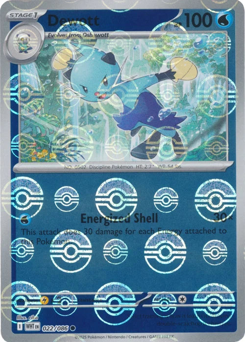 Dewott (Poke Ball Pattern) (22) Reverse Holofoil - White Flare
