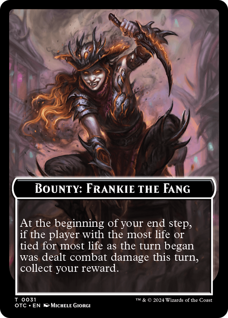 Bounty: Frankie the Fang // Bounty Rules Double-Sided Token [Outlaws of Thunder Junction Commander Tokens] | Silver Goblin