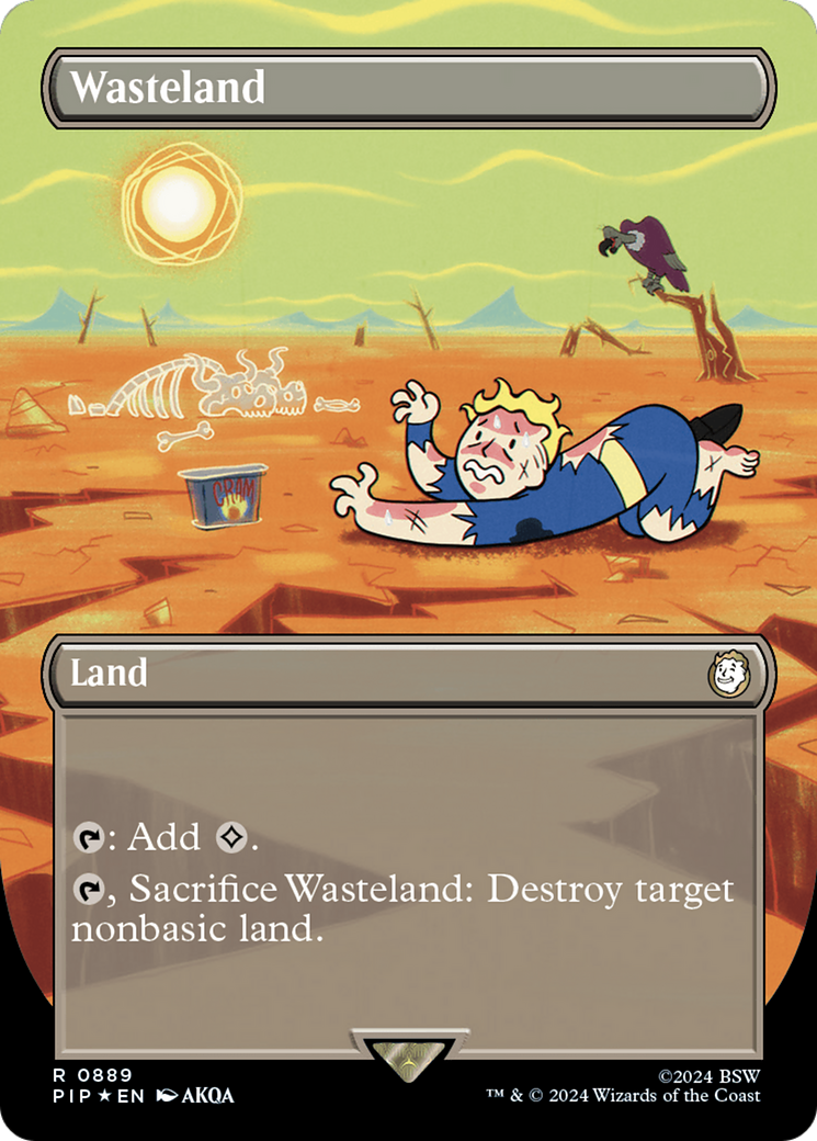 Wasteland (Borderless) (Surge Foil) [Fallout] | Silver Goblin