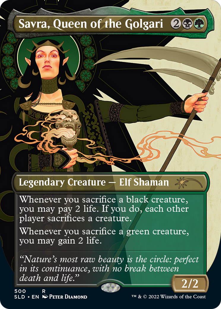 Savra, Queen of the Golgari (Borderless) [Secret Lair Drop Series] Foil