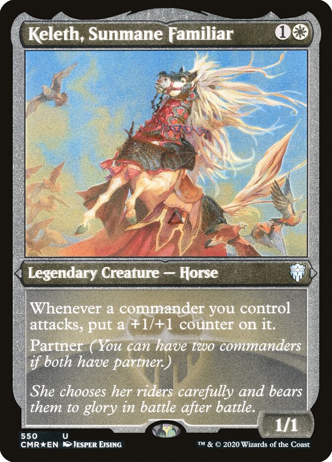 Keleth, Sunmane Familiar (Etched) [Commander Legends] | Silver Goblin