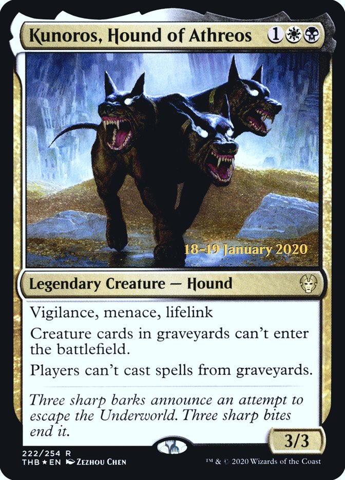 Kunoros, Hound of Athreos [Theros Beyond Death Prerelease Promos] | Silver Goblin