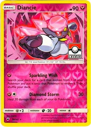 Diancie (Pokemon League) (94) Reverse Holofoil - Burning Shadows