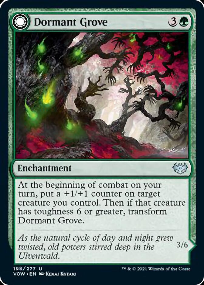 Dormant Grove // Gnarled Grovestrider (198) - Innistrad: Crimson Vow Foil