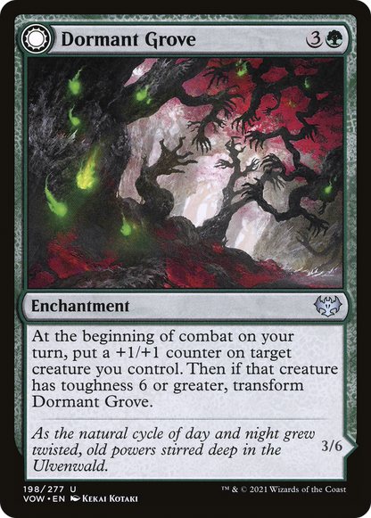 Dormant Grove // Gnarled Grovestrider (198) - Innistrad: Crimson Vow Foil
