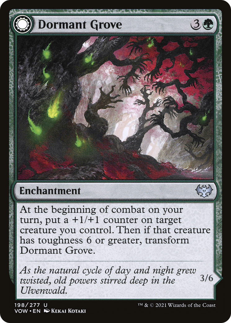 Dormant Grove // Gnarled Grovestrider (198) - Innistrad: Crimson Vow Foil