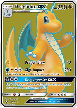 Dragonite GX (Full Art) (67) Holofoil - Dragon Majesty