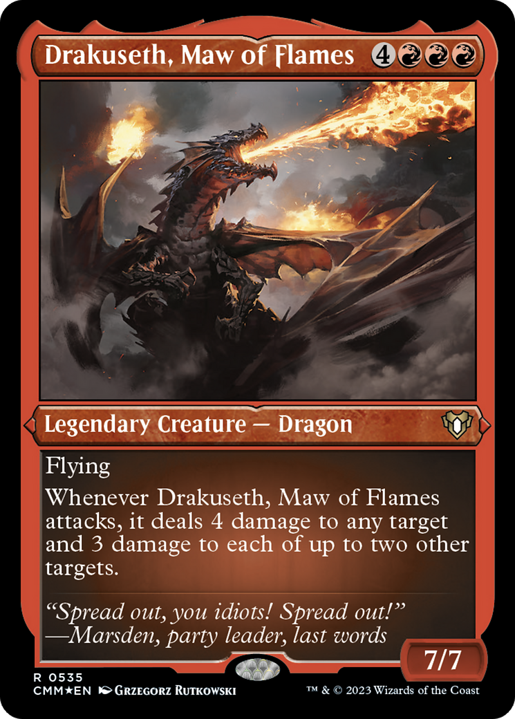 Drakuseth, Maw of Flames (535) Etched Foil - Commander Masters