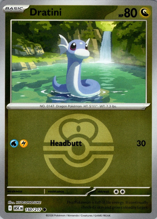 Dratini (Love Ball) (150) Reverse Holofoil - Ascended Heroes