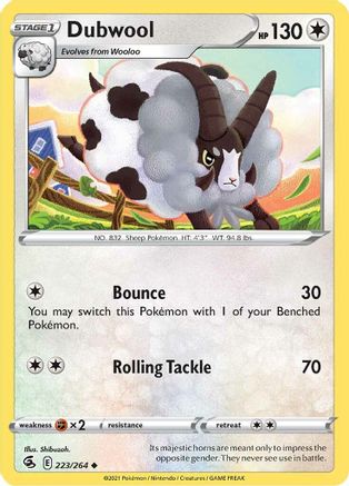 Dubwool (223) Reverse Holofoil - Fusion Strike