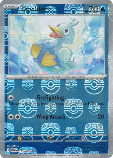 Ducklett (Master Ball Pattern) (25) Reverse Holofoil - White Flare