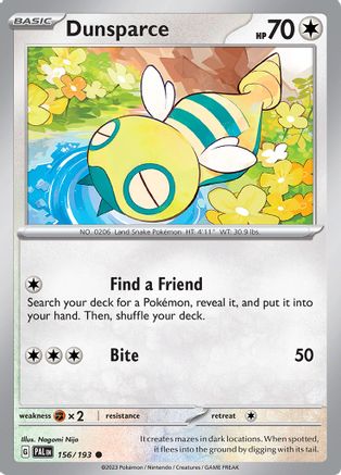 Dunsparce (156) Reverse Holofoil - Paldea Evolved