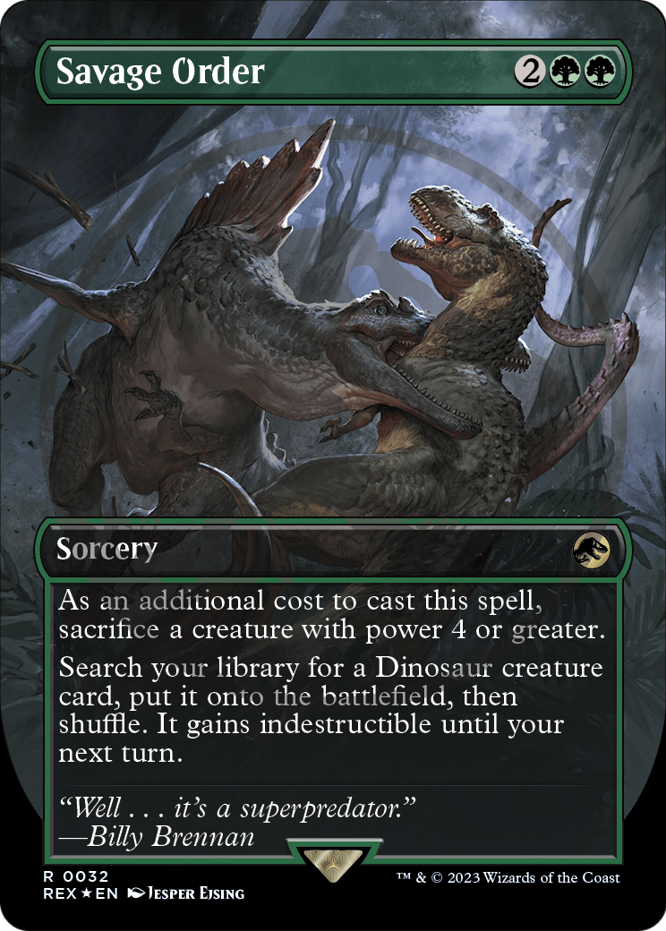 Savage Order (Borderless) (032) Embossed Foil - Jurassic World Collection