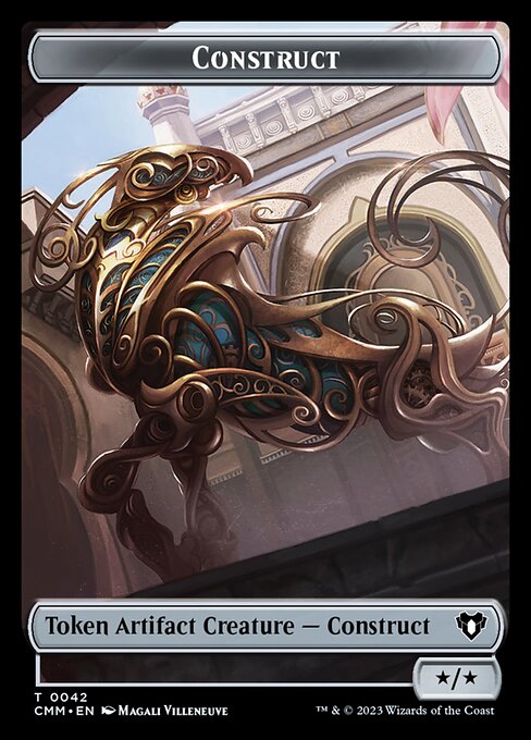 Zombie (0019) // Construct (0042) Double-Sided Token [Commander Masters Tokens] Foil