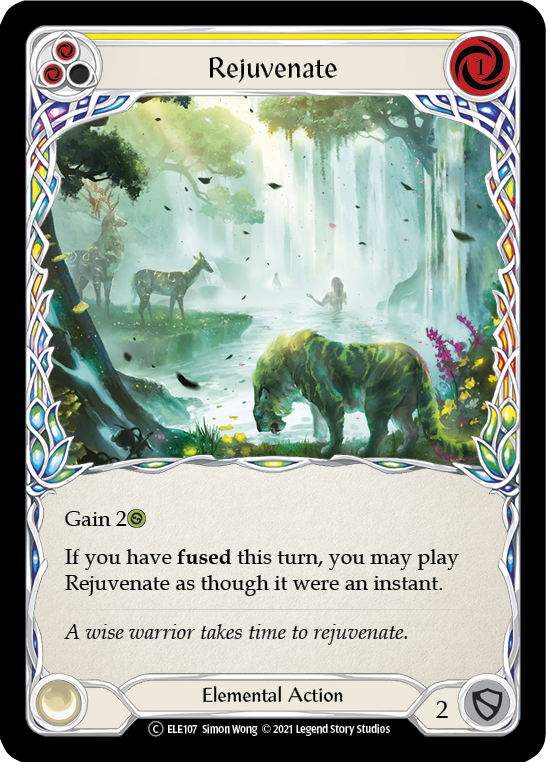 Rejuvenate (Yellow) Unlimited Edition Rainbow Foil (ELE107) - Tales of Aria