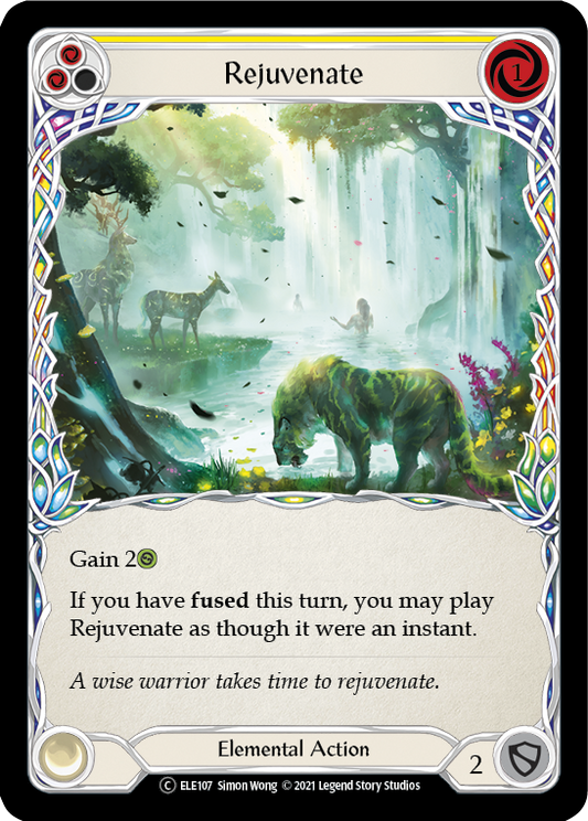 Rejuvenate (Yellow) Unlimited Edition Rainbow Foil (ELE107) - Tales of Aria