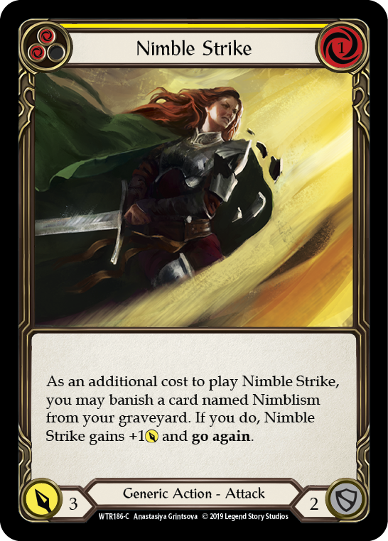 Nimble Strike (Yellow) [WTR186-C] (Welcome to Rathe)  Alpha Print Rainbow Foil | Silver Goblin