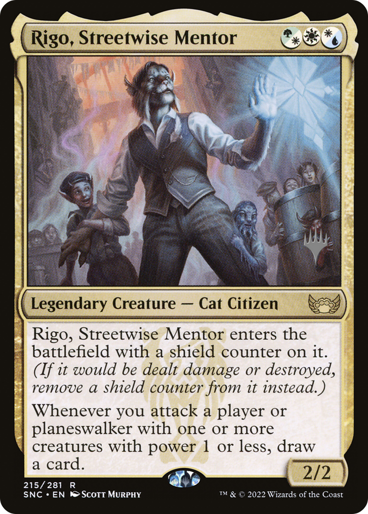 Rigo, Streetwise Mentor (Promo Pack) [Streets of New Capenna Promos] | Silver Goblin