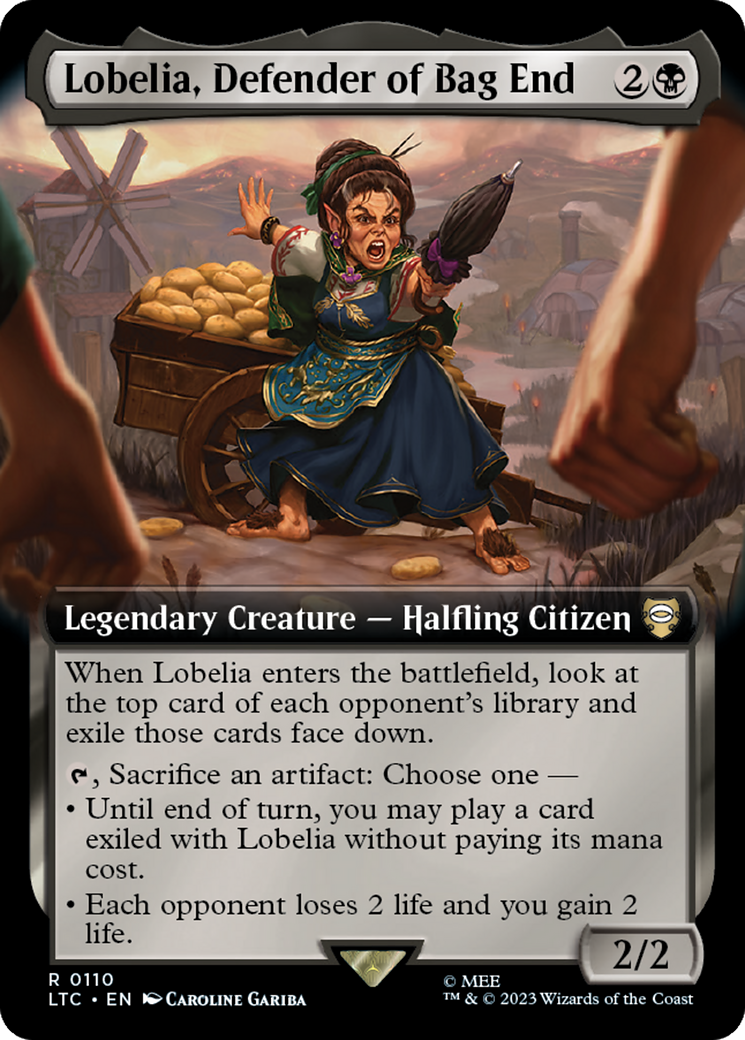 Lobelia, Defender of Bag End (Extended Art) [The Lord of the Rings: Tales of Middle-Earth Commander] | Silver Goblin