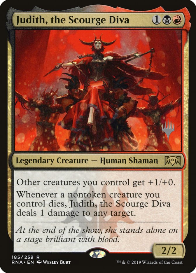 Judith, the Scourge Diva (Promo Pack) [Ravnica Allegiance Promos] | Silver Goblin