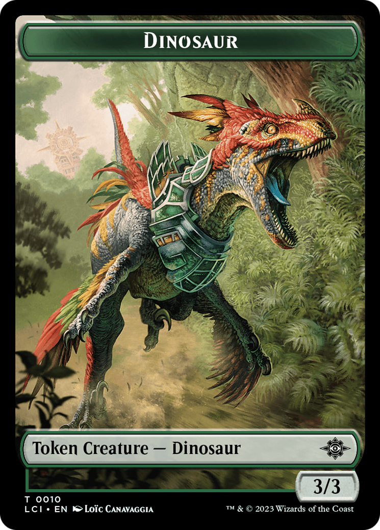 Dinosaur Token (0010) [The Lost Caverns of Ixalan Tokens] | Silver Goblin