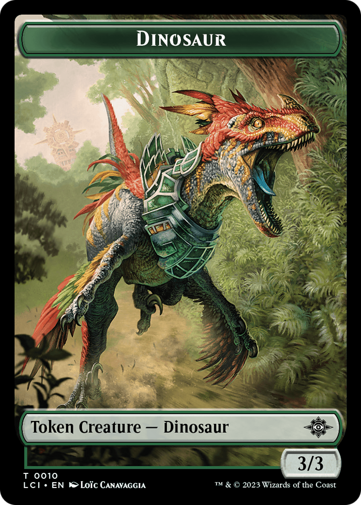 Gnome // Dinosaur (0010) Double-Sided Token [The Lost Caverns of Ixalan Tokens] | Silver Goblin