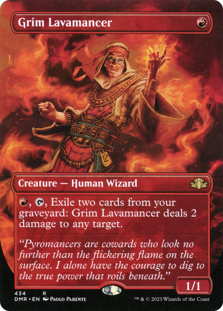 Grim Lavamancer (Borderless Alternate Art) [Dominaria Remastered] | Silver Goblin