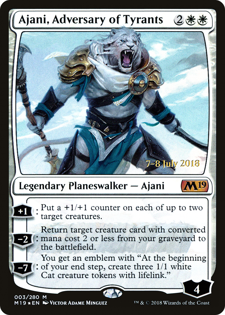 Ajani, Adversary of Tyrants [Core Set 2019 Prerelease Promos] | Silver Goblin