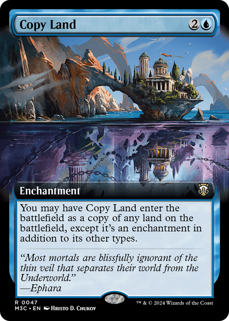 Copy Land (Extended Art) (Ripple Foil) [Modern Horizons 3 Commander] | Silver Goblin