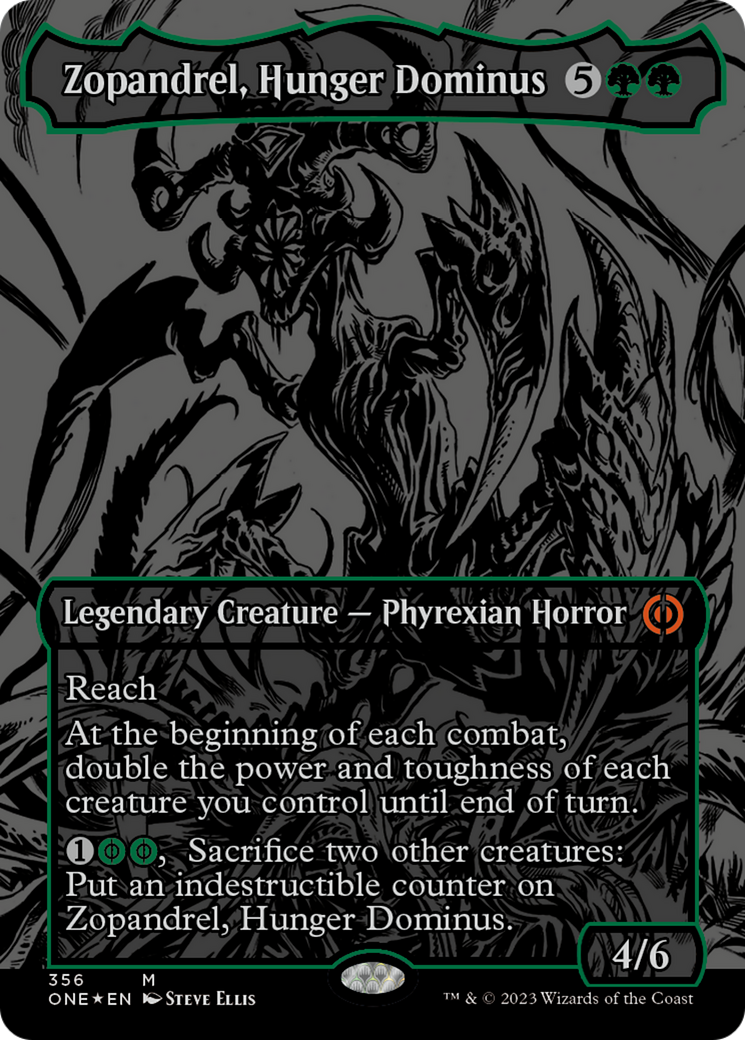 Zopandrel, Hunger Dominus (Oil Slick Raised Foil) [Phyrexia: All Will Be One] | Silver Goblin