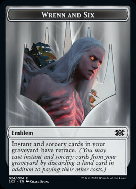 Wrenn and Six Emblem // Monk Double-Sided Token [Double Masters 2022 Tokens] Foil