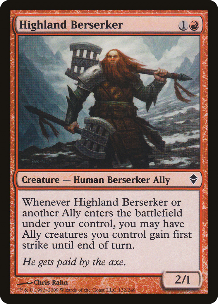 Highland Berserker [Zendikar] Foil