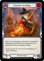 Emeritus Scolding (Blue) [EVR127] (Everfest)  1st Edition Rainbow Foil | Silver Goblin