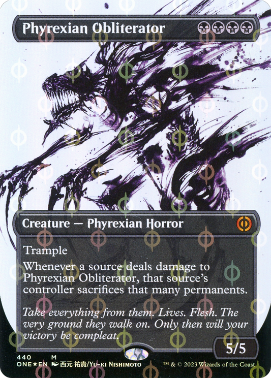 Phyrexian Obliterator (Borderless Ichor Step-and-Compleat Foil) [Phyrexia: All Will Be One]