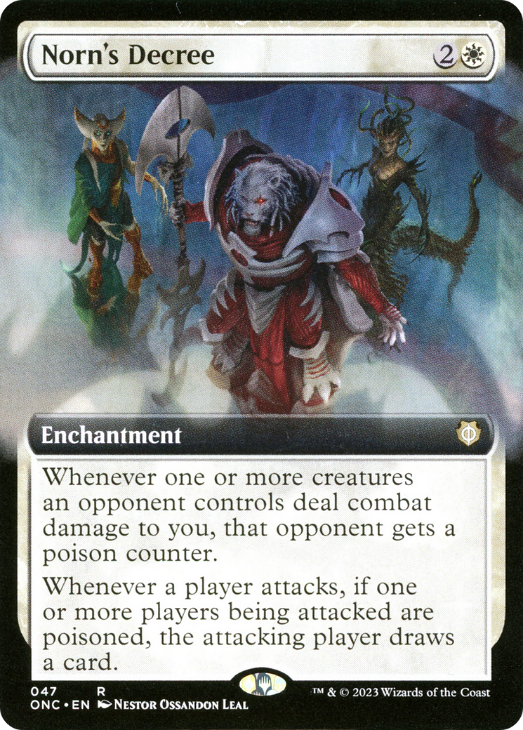 Norn's Decree (Extended Art) [Phyrexia: All Will Be One Commander] Foil