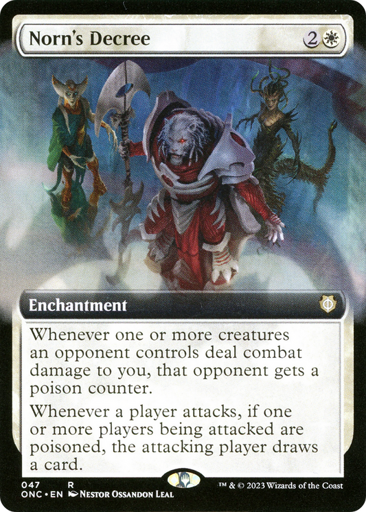 Norn's Decree (Extended Art) [Phyrexia: All Will Be One Commander] Foil