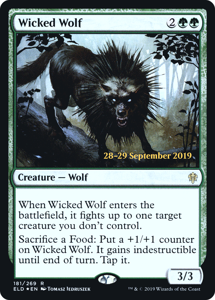 Wicked Wolf [Throne of Eldraine Prerelease Promos] | Silver Goblin