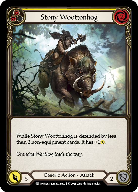 Stony Woottonhog (Yellow) [MON285-RF] (Monarch)  1st Edition Rainbow Foil | Silver Goblin