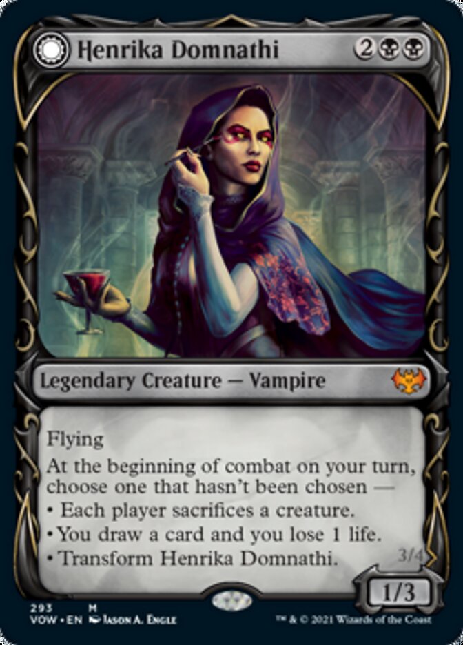 Henrika Domnathi // Henrika, Infernal Seer (Showcase Fang Frame) [Innistrad: Crimson Vow] Foil