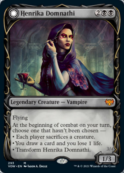 Henrika Domnathi // Henrika, Infernal Seer (Showcase Fang Frame) [Innistrad: Crimson Vow] Foil