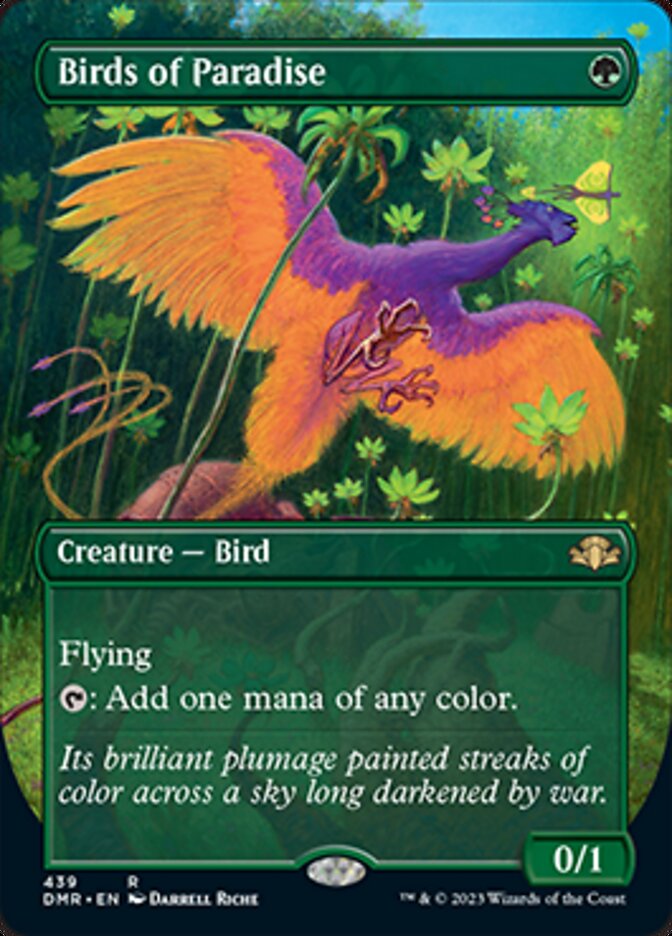 Birds of Paradise (Borderless Alternate Art) [Dominaria Remastered] | Silver Goblin