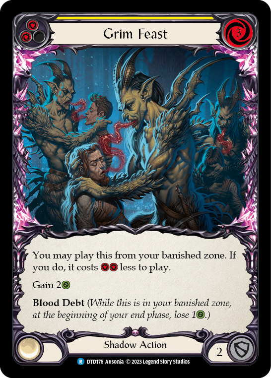 Grim Feast (Yellow) [DTD176] (Dusk Till Dawn)  Rainbow Foil | Silver Goblin